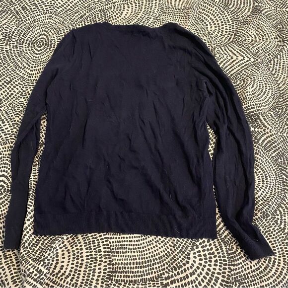 Talbots size Small Feather Embroidered Novelty Print Sweater - Picture 6 of 8